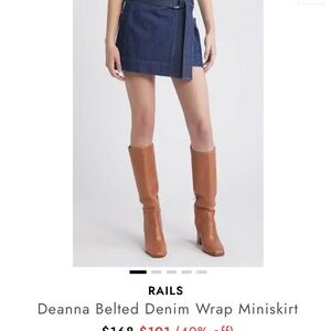 Rails Deanna Denim Wrap Mini Skirt with Belt